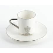 Otantik Naqsh White and Silver Porcelain Turkish Coffee 12pc Set - Et2946