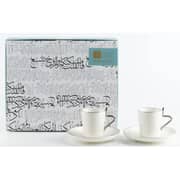 Otantik Liqaa Pearl White and Silver Turkish Coffee 12pc Set - Et2785