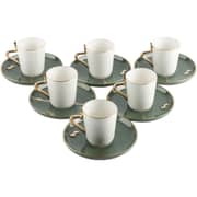 Otantik Liqaa Olive and Gold Turkish Coffee 12pc Set - Et2787
