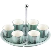 Otantik Nour Blue Arabic Coffee 6pc Set with Cup Holder - Et2290