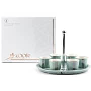 Otantik Nour Blue Arabic Coffee 6pc Set with Cup Holder - Et2290