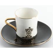 Otantik Naqsh Black and Gold Porcelain Turkish Coffee 12pc Set - Et2949