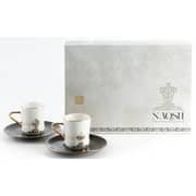 Otantik Naqsh Black and Gold Porcelain Turkish Coffee 12pc Set - Et2949