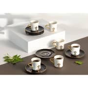 Otantik Naqsh Black and Gold Porcelain Turkish Coffee 12pc Set - Et2949
