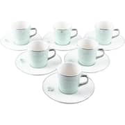 Otantik Asalah Teal and Silver Turkish Coffee 12pc Set - Et2536