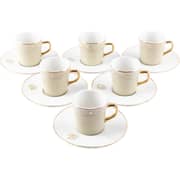 Otantik Asalah Beige and Gold Turkish Coffee 12pc Set - Et2538