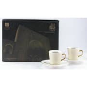 Otantik Asalah Beige and Gold Turkish Coffee 12pc Set - Et2538