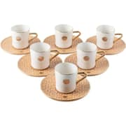 Otantik Rosette Orange Turkish Coffee 12pc Set - Et2170