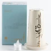 Otantik Liqaa Beige and Gold Small Electronic Candlestick Holder - Et2818