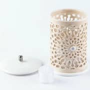Otantik Asalah Creamy and Silver Small Electronic Candlestick Holder - Et2577