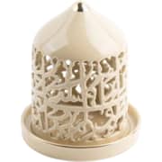Otantik Jiwar Ivory and Gold Small Electronic Candlestick Holder - Et2694