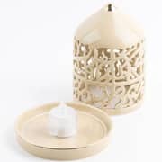 Otantik Jiwar Ivory and Gold Small Electronic Candlestick Holder - Et2694