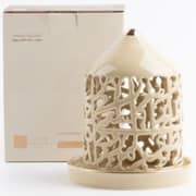 Otantik Jiwar Ivory and Gold Small Electronic Candlestick Holder - Et2694