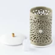 Otantik Asalah Olive and Gold Medium Electronic Candlestick Holder - Et2579