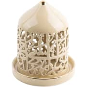 Otantik Jiwar Ivory and Gold Medium Electronic Candlestick Holder - Et2701