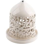 Otantik Jiwar Beige and Silver Medium Electronic Candlestick Holder - Et2702