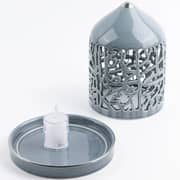 Otantik Jiwar Blue And Silver Medium Electronic Candlestick Holder - Et2705