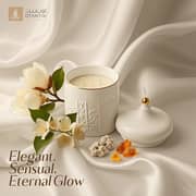 Otantik Jiwar Beige And Gold Large Scented Candle - Et2686