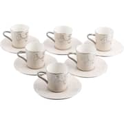 Otantik Jiwar Beige and Silver Turkish Coffee 12pc Set - Et2647