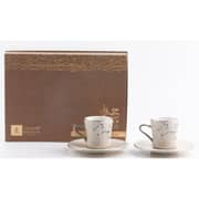 Otantik Jiwar Beige and Silver Turkish Coffee 12pc Set - Et2647