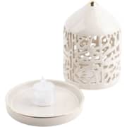 Otantik Jiwar Beige and Gold Small Electronic Candlestick Holder - Et2693