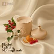 Otantik Jiwar Ivory And Gold Large Scented Candle - Et2687