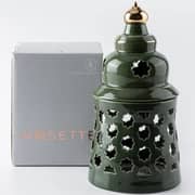 Otantik Rosette Green Large Electronic Candlestick Holder - Et2167