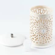 Otantik Asala Creamy And Silver Large Electronic Candlestick Holder - Et2588