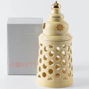 Otantik Rosette Ivory Medium Electronic Candlestick Holder - Et2161