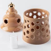 Otantik Rosette Orange Large Electronic Candlestick Holder - Et2165