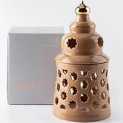 Otantik Rosette Orange Large Electronic Candlestick Holder - Et2165