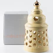 Otantik Rosette Ivory Large Electronic Candlestick Holder - Et2166