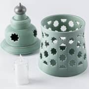 Otantik Rosette Blue Large Electronic Candlestick Holder - Et2164