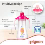 Pigeon Tall Straw Bottle Pink