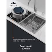 Millen 2 Bowl Sink With Faucet 1pc Set - MS7544