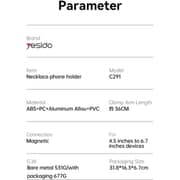 Yesido Necklace Phone Holder Grey/Black - C291