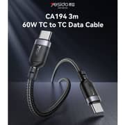 Yesido Type-C To Type-C Data Cable Black - CA194