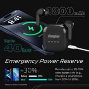 Energizer UB2000 True Wireless Earbuds Black