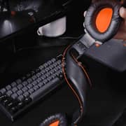 Meetion Wireless On Ear Gaming Headset Black/Orange