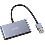 Yesido 4-in-1 USB Splitter 15cm Blue - HB12