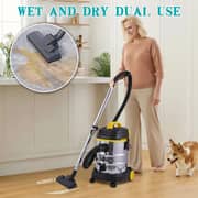 Winning Star Drum Vacuum Cleaner Stainless Steel/Black - ST-5034