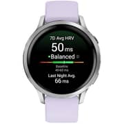 Garmin Venu 4 Smartwatch Silver With Periwinkle Silicone Band