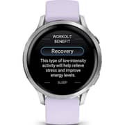 Garmin Venu 4 Smartwatch Silver With Periwinkle Silicone Band