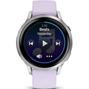 Garmin Venu 4 Smartwatch Silver With Periwinkle Silicone Band