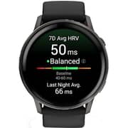 Garmin Venu 4 Smartwatch Slate With Black Silicone Band