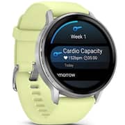 Garmin Venu 4 Smartwatch Silver With Citron Silicone Band