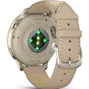 Garmin Venu 4 Smartwatch Lunar Gold With Bone Silicone & Light Sand Leather Band