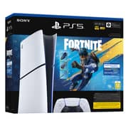 Sony PlayStation 5 Console (Digital Version) White - Middle East Version + FORTNITE FC Voucher Bundle