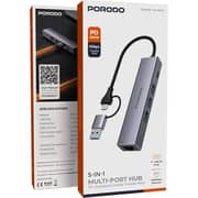 Porodo 5-in-1 Multi Port Hub - PDIHRJ51GY