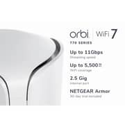 Netgear Orbi 770 Series Tri-Band WiFi 7 Mesh Router with Satellite - RBE772-100EUS